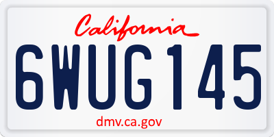 CA license plate 6WUG145
