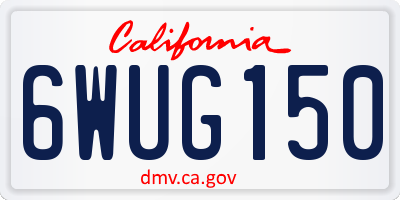 CA license plate 6WUG150