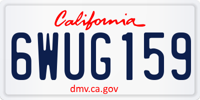 CA license plate 6WUG159