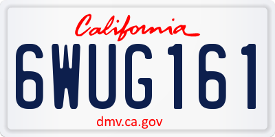 CA license plate 6WUG161