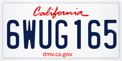 CA license plate 6WUG165