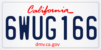 CA license plate 6WUG166