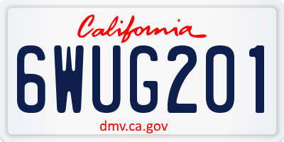 CA license plate 6WUG201