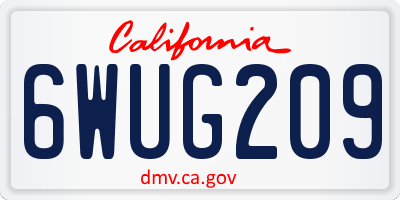 CA license plate 6WUG209