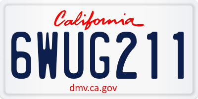 CA license plate 6WUG211