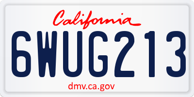 CA license plate 6WUG213