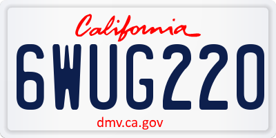 CA license plate 6WUG220