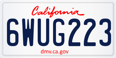 CA license plate 6WUG223