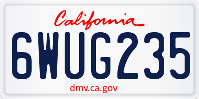 CA license plate 6WUG235