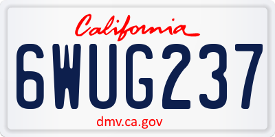 CA license plate 6WUG237