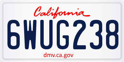 CA license plate 6WUG238