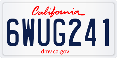 CA license plate 6WUG241