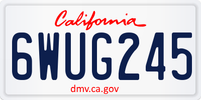 CA license plate 6WUG245
