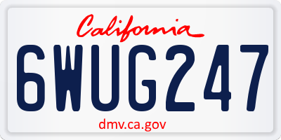 CA license plate 6WUG247