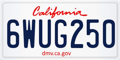 CA license plate 6WUG250