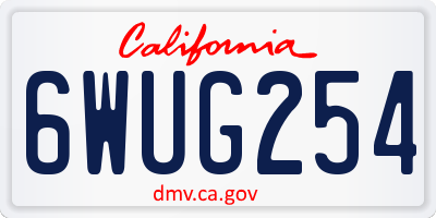CA license plate 6WUG254