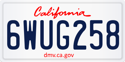CA license plate 6WUG258