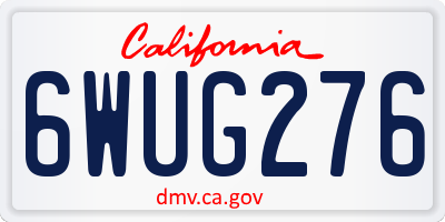 CA license plate 6WUG276