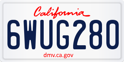 CA license plate 6WUG280