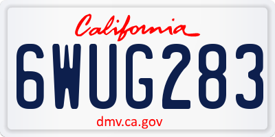 CA license plate 6WUG283