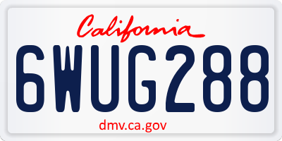 CA license plate 6WUG288