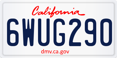 CA license plate 6WUG290