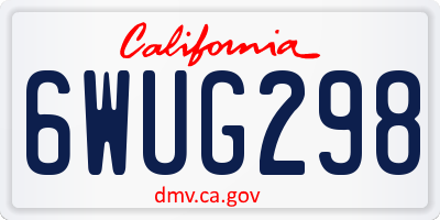 CA license plate 6WUG298