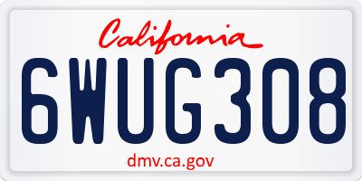 CA license plate 6WUG308