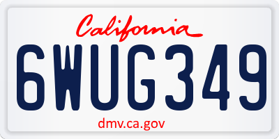 CA license plate 6WUG349