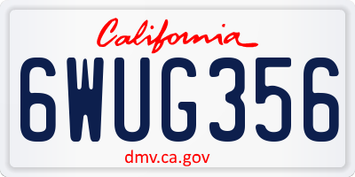 CA license plate 6WUG356