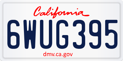 CA license plate 6WUG395