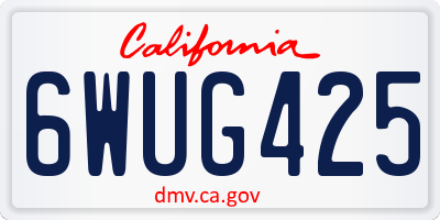 CA license plate 6WUG425