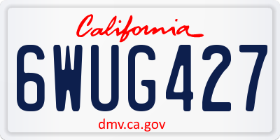 CA license plate 6WUG427