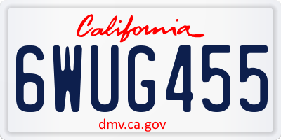 CA license plate 6WUG455