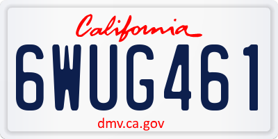 CA license plate 6WUG461