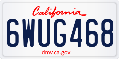 CA license plate 6WUG468