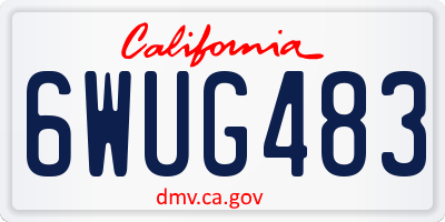 CA license plate 6WUG483