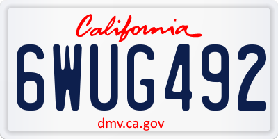 CA license plate 6WUG492