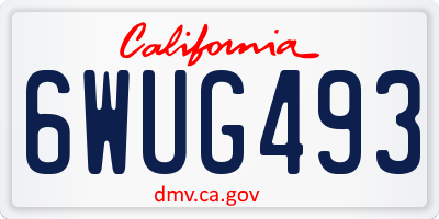 CA license plate 6WUG493