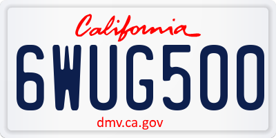 CA license plate 6WUG500