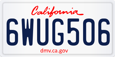 CA license plate 6WUG506
