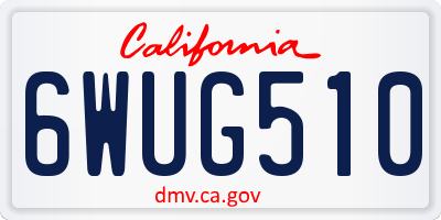 CA license plate 6WUG510