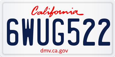 CA license plate 6WUG522