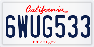 CA license plate 6WUG533