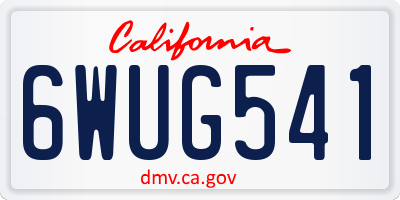 CA license plate 6WUG541