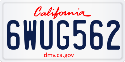 CA license plate 6WUG562