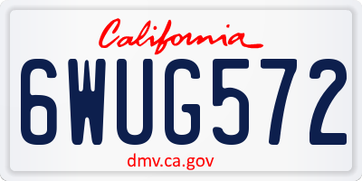 CA license plate 6WUG572
