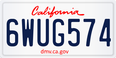 CA license plate 6WUG574