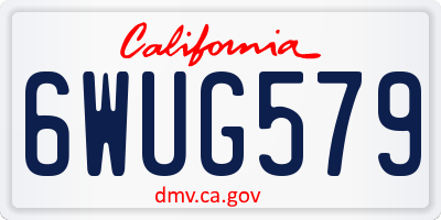 CA license plate 6WUG579