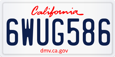 CA license plate 6WUG586
